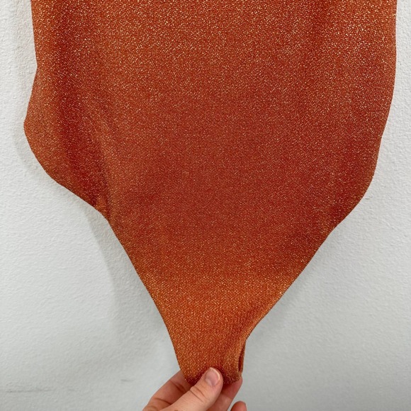 Beach‎ Riot Women's XL Copper Metallic One Piece Swimsuit Cut Out Twist - Picture 8 of 8